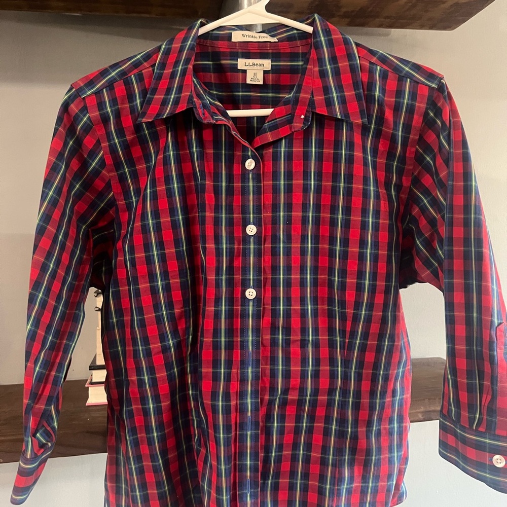 L.L. Bean Vibrant Plaid Button-Down Shirt